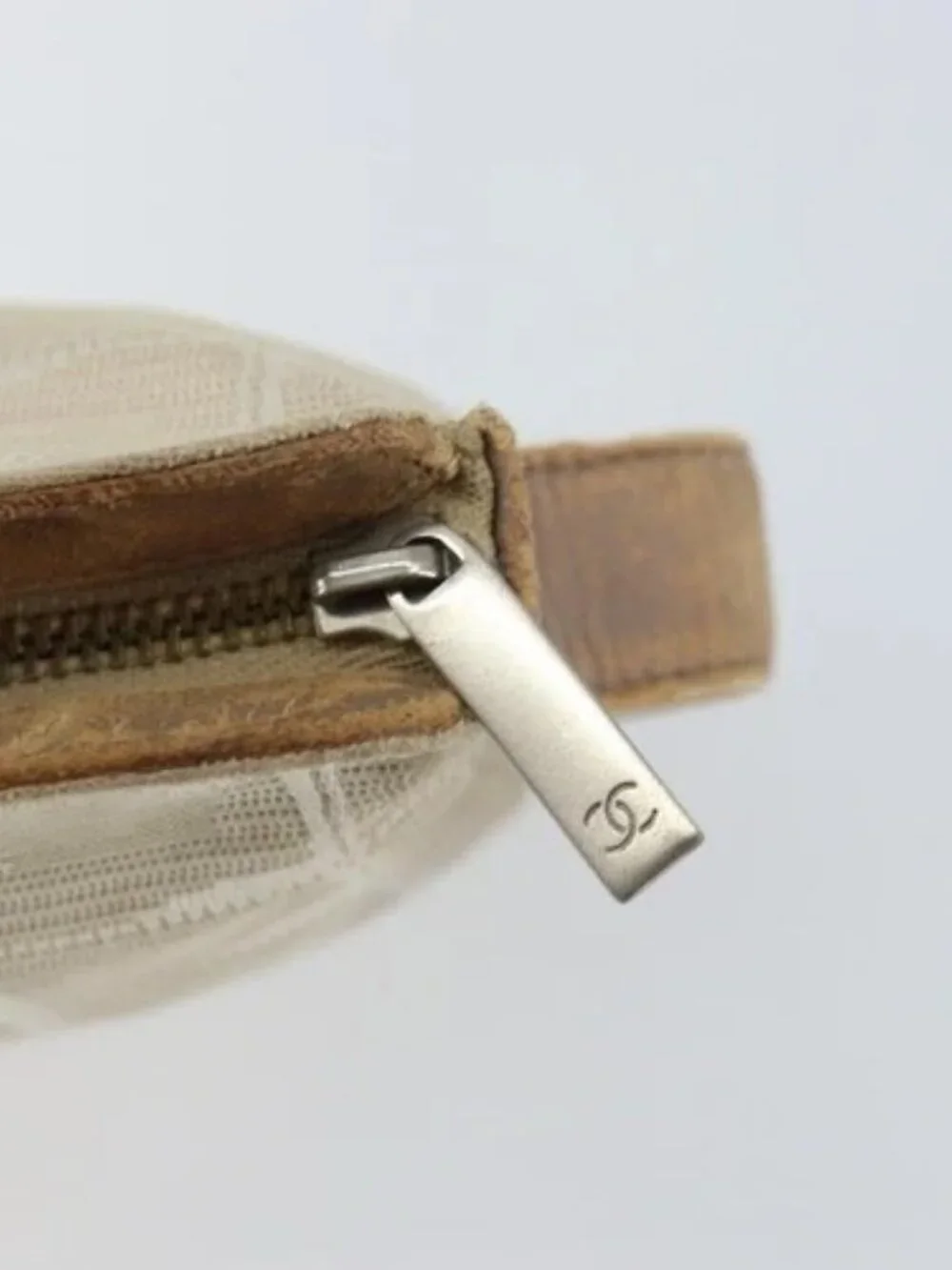 CHANEL New Travel Line Pouch Beige CC Auth 148196